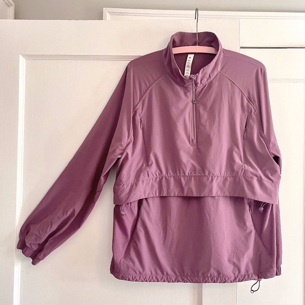 Lululemon Ripstop Run Jacket / half zip / Windbreaker - PLUM / Purple - 8 medium